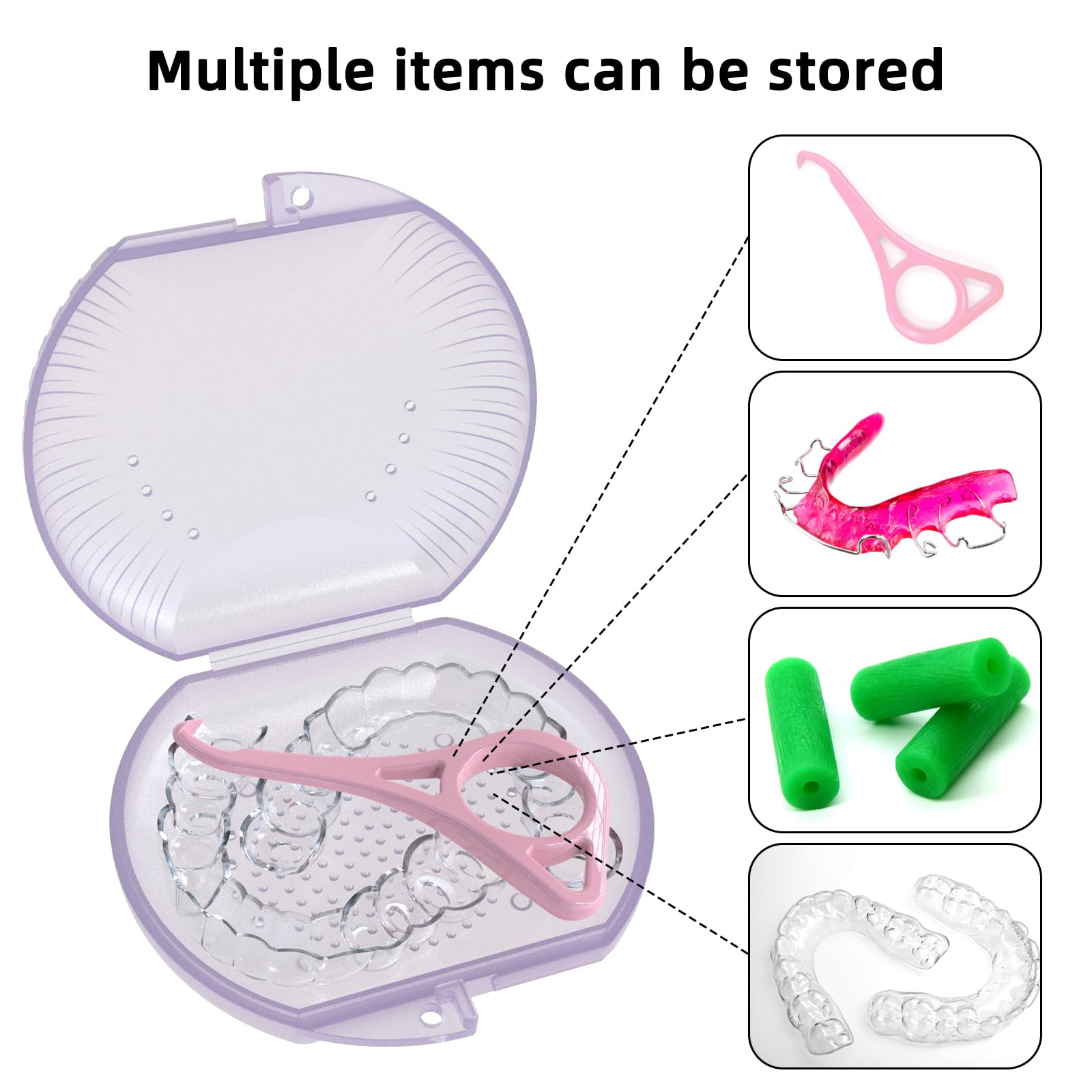 Colorful translucent ARGOMAX orthodontic cases assortment