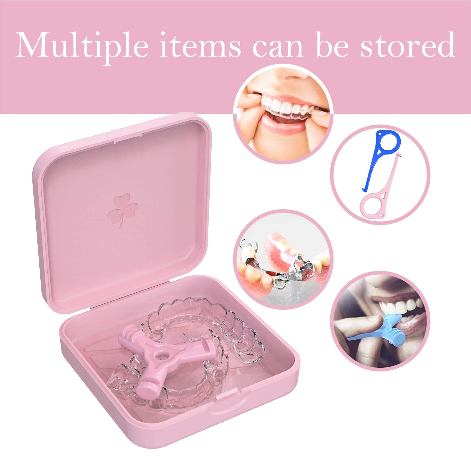 Square-design pink orthodontic box