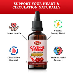 Front label view of Arigold Cayenne Pepper Liquid Drops bottle