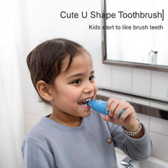 Front view of the Ariie U-shaped toothbrush for toddlers