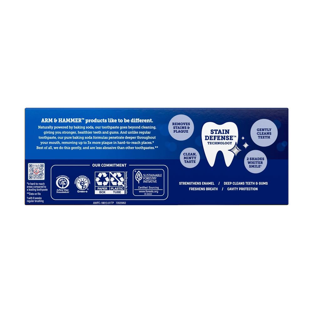 ARM & HAMMER Advance White Toothpaste 4.3 oz Pack of 2 – Side view
