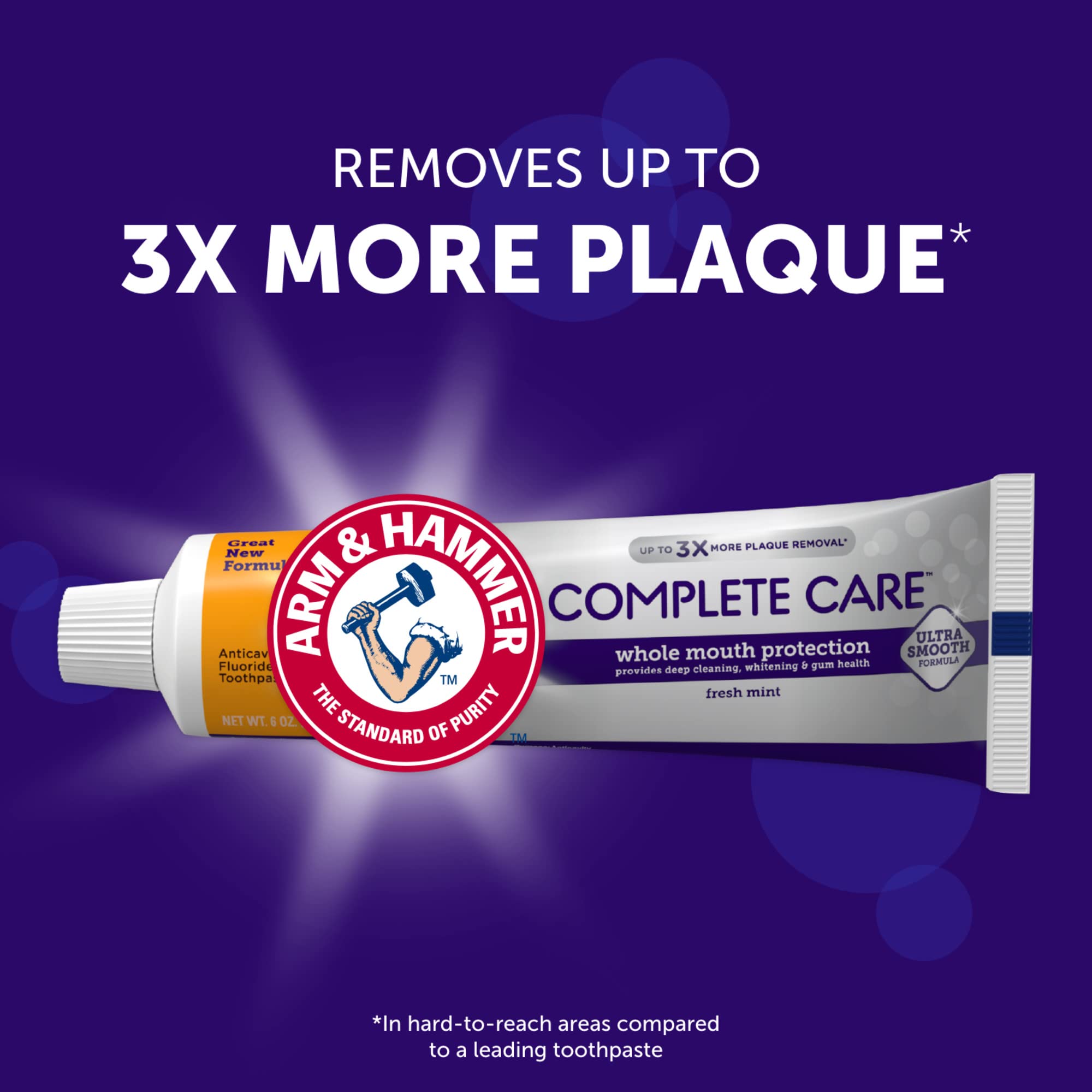 Whitening action powered by baking soda graphic