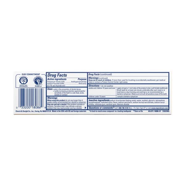 Individual 4.5 oz ARM & HAMMER toothpaste tube from pack