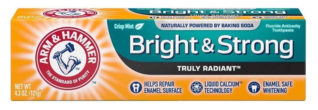 Arm & Hammer Truly Radiant Whitening Toothpaste Fresh Mint 4.3 oz 2-Pack box front