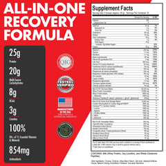 Close-up of Arm Plus+ recovery matrix shake and packaging