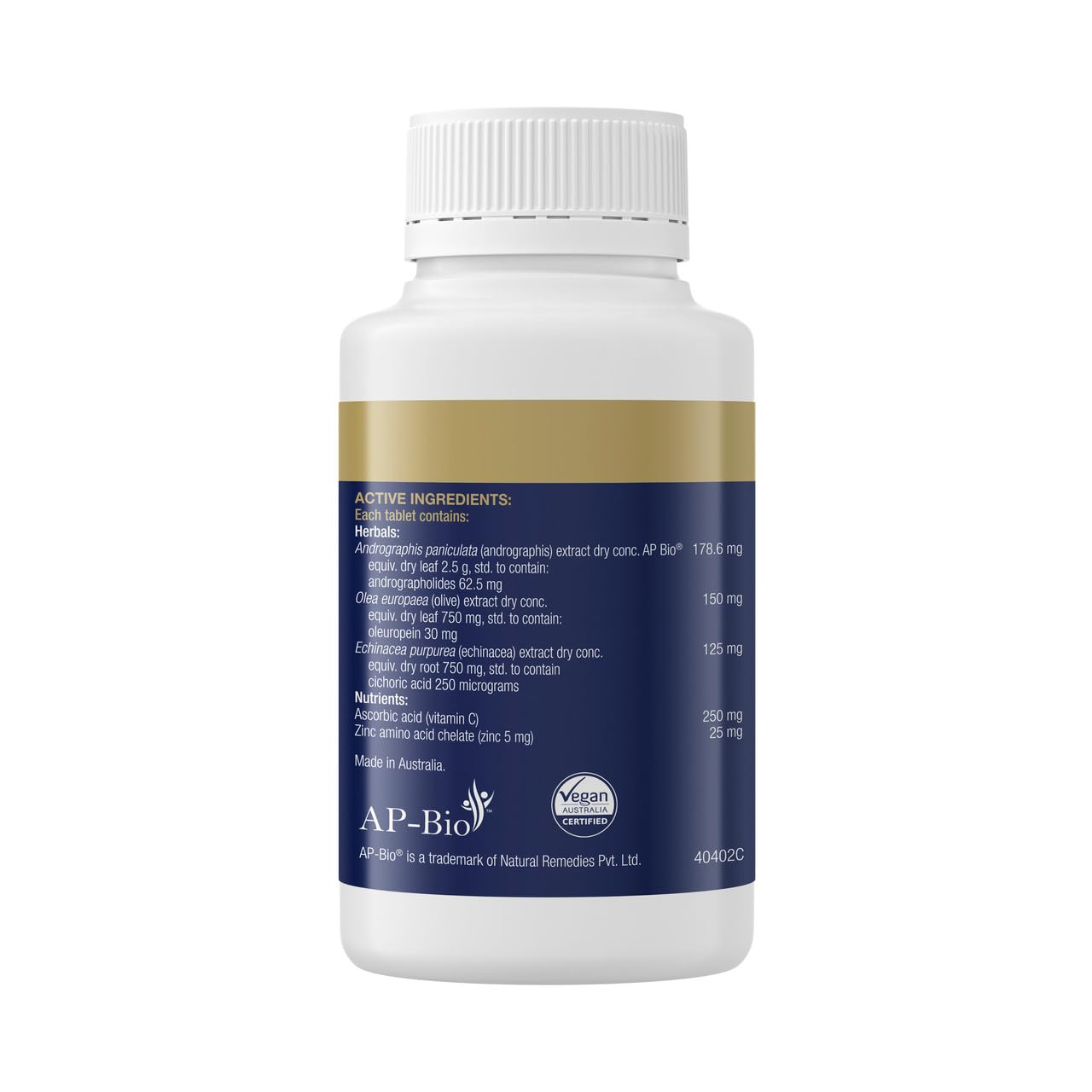 Front packaging of BioCeuticals ArmaForce Olive Leaf 120 Tablets vegan