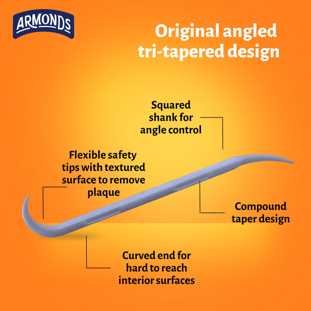 Tri-tapered tips of ProPicks for between-teeth cleaning