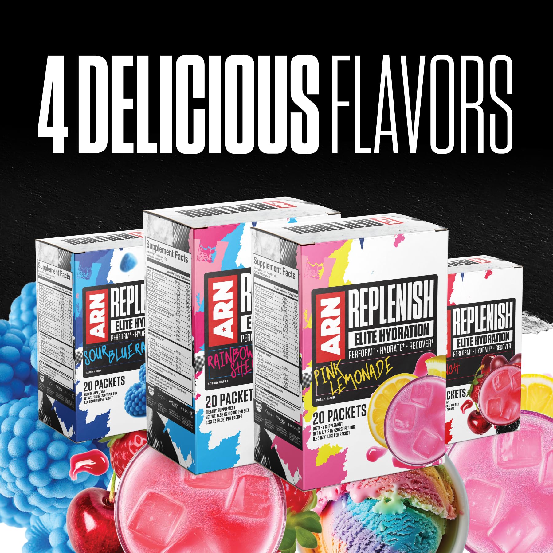 ARN Replenish packaging showing flavor label