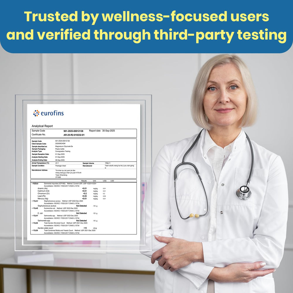 High-absorption magnesium glycinate with L-Theanine and zinc