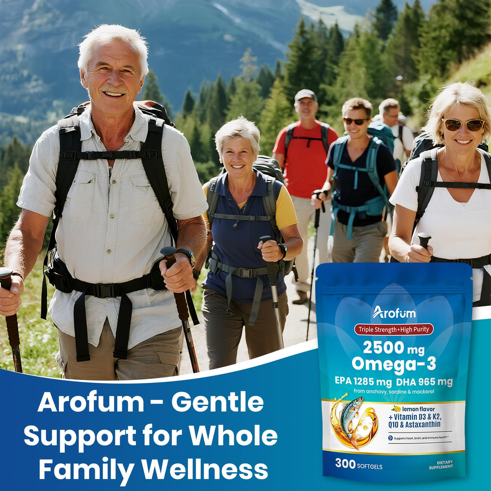 Daily wellness use of Arofum omega-3 lemon softgels