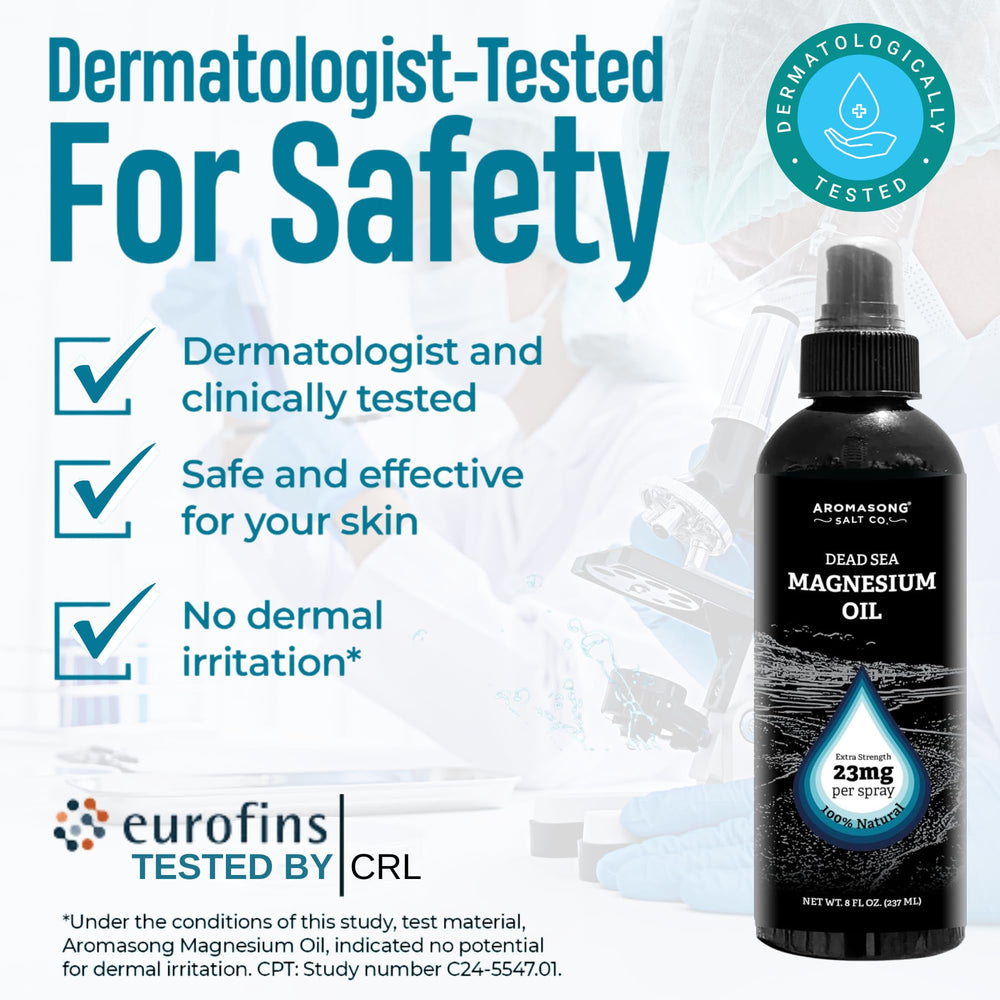 Back view of Aromasong Magnesium Spray Grapefruit 8 oz bottle with label