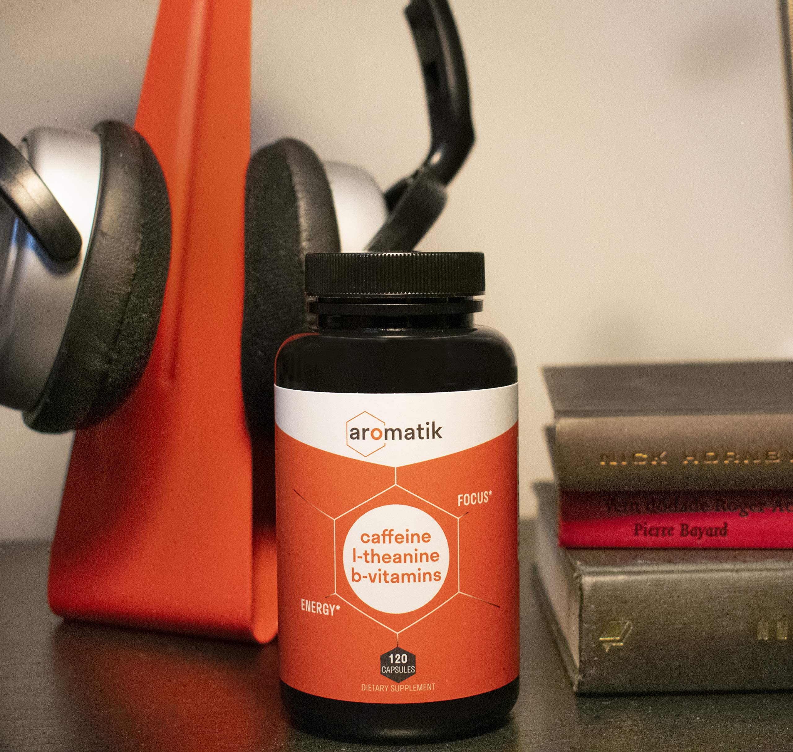 Aromatik ingredients panel showing caffeine and B vitamins for clarity