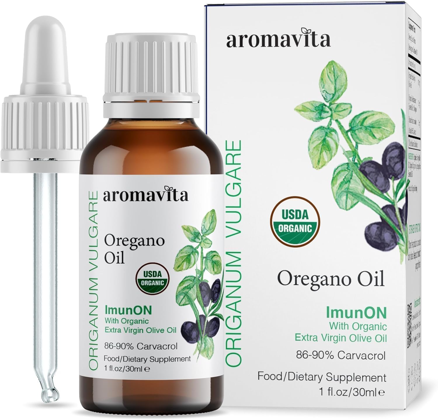 AROMAVITA ImunON Greek oregano oil drops bottle front view