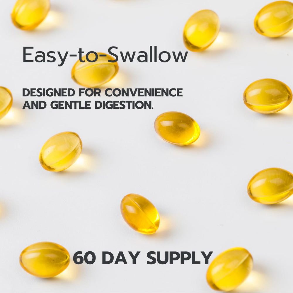 Graphic illustrating 60-count vegan oregano oil capsules