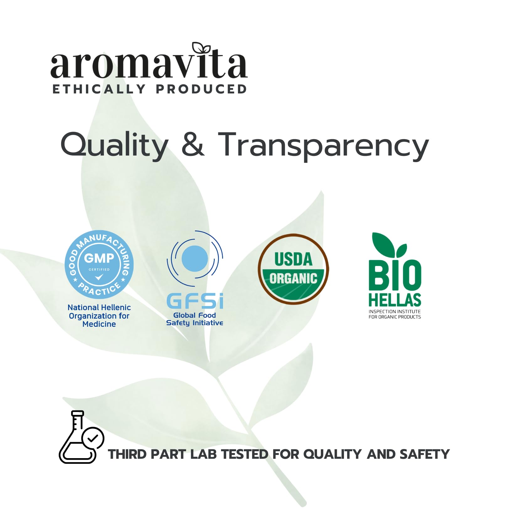 Packaging label for AROMAVITA vegan wild oregano oil capsules