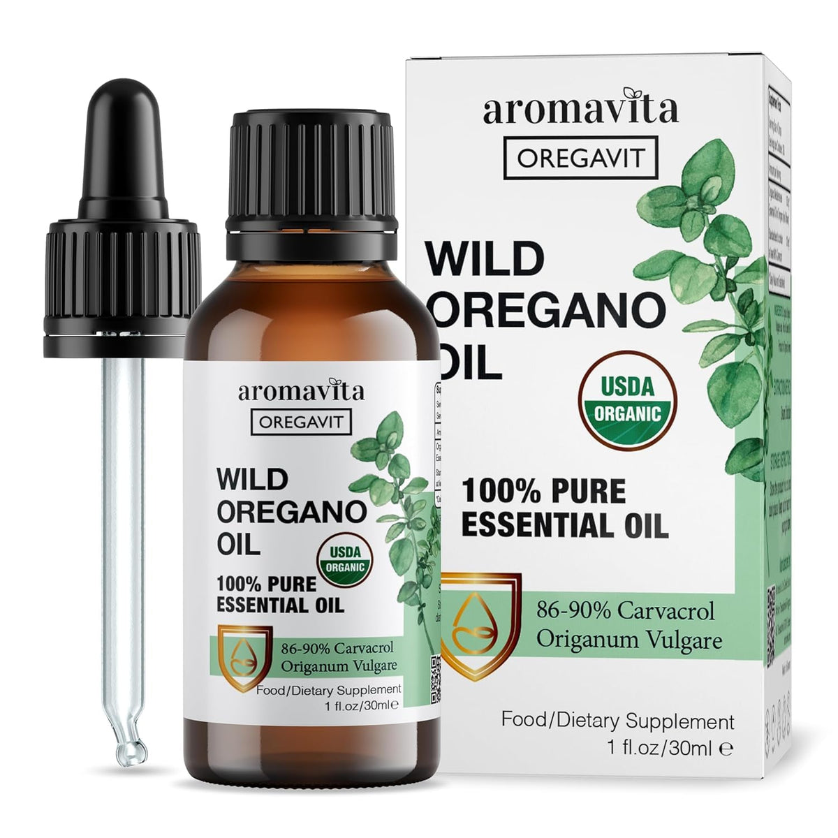 Aromavita Wild Oregano Oil bottle with dropper