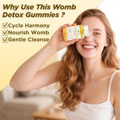Aromlife Womb Detox Gummies bottle angled view