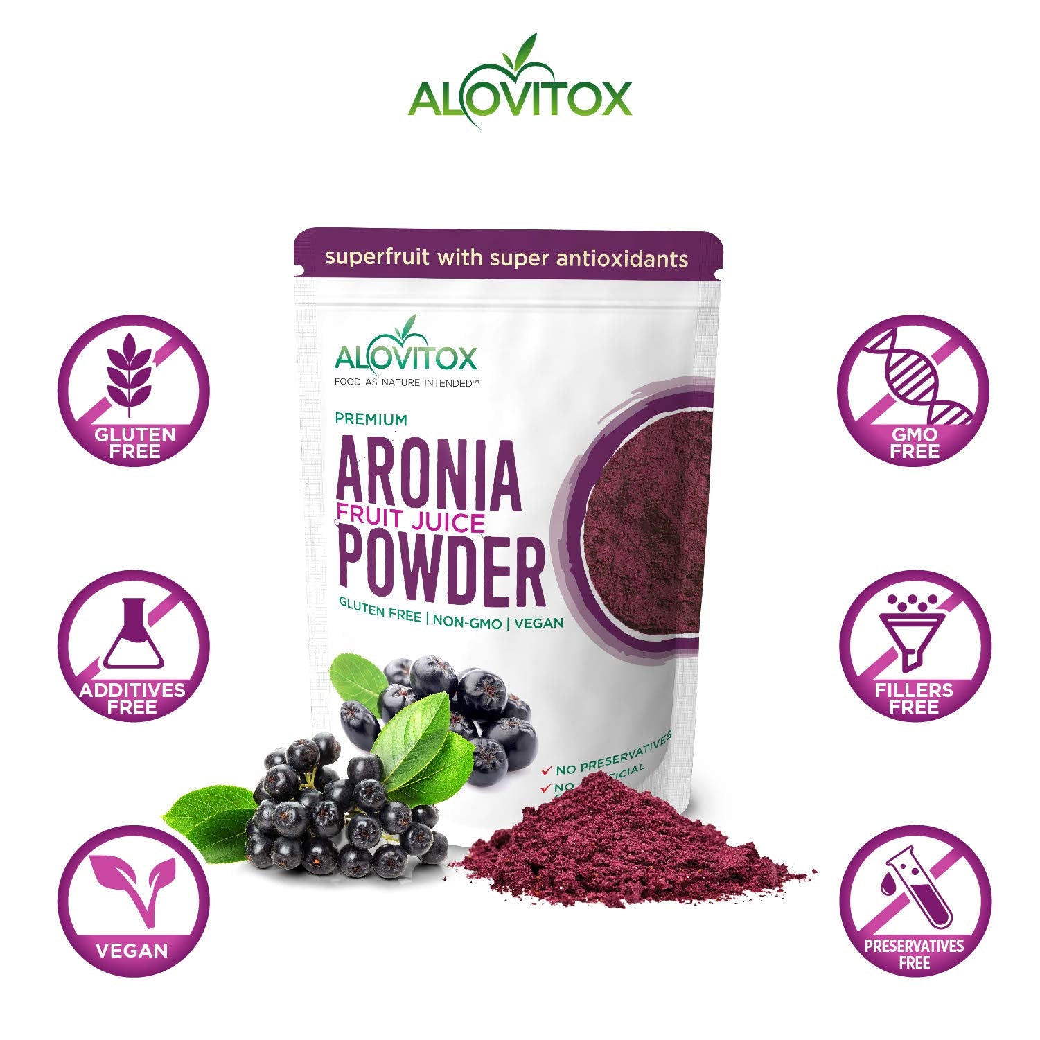 Aronia Berry Powder dissolving in water