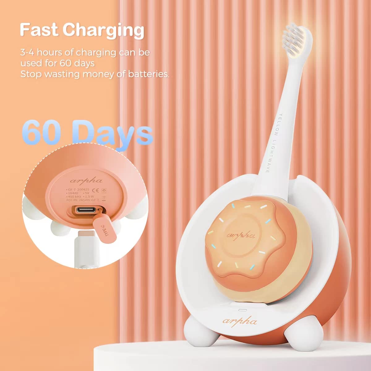 In-use view of ARPHA Kids Electric Toothbrush with kids brushing