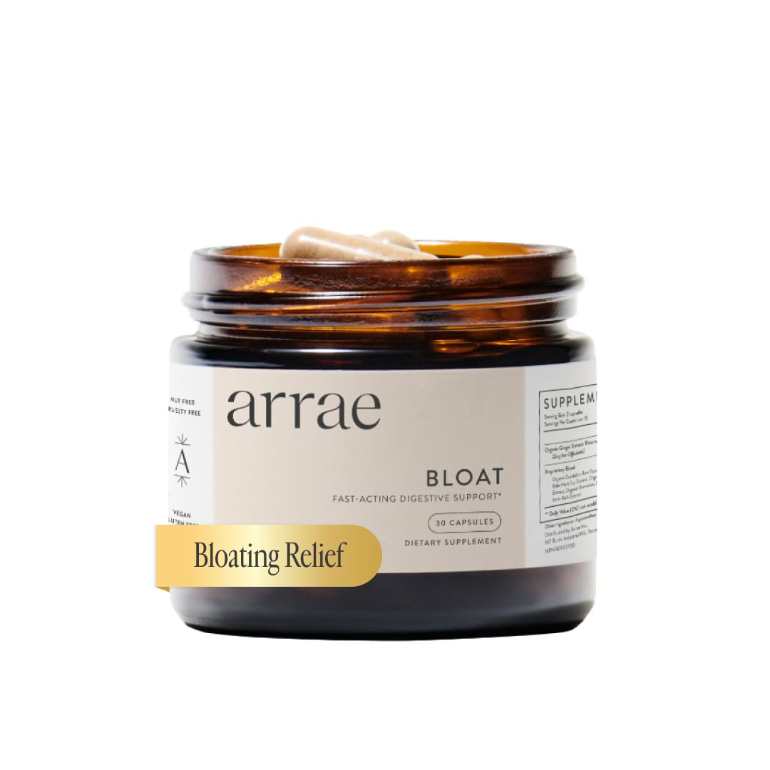 Bottle label for Arrae Bloat Digestive Enzymes