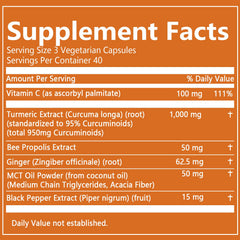 Turmeric Curcumin capsules arranged in a row