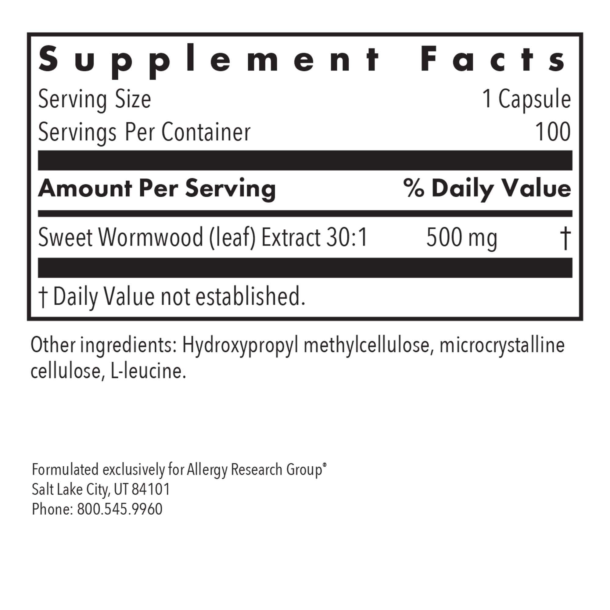Sweet wormwood extract illustration used in the supplement