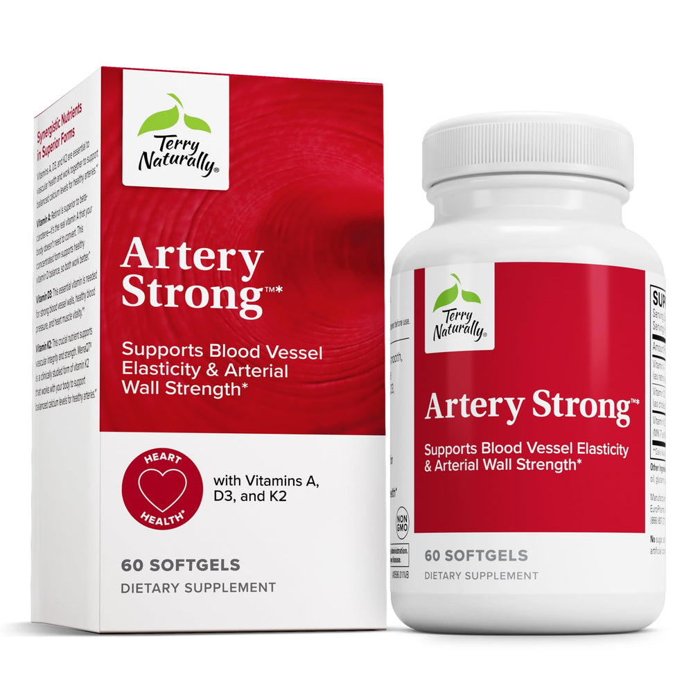 Bottle of Terry Naturally Artery Strong for cardio health