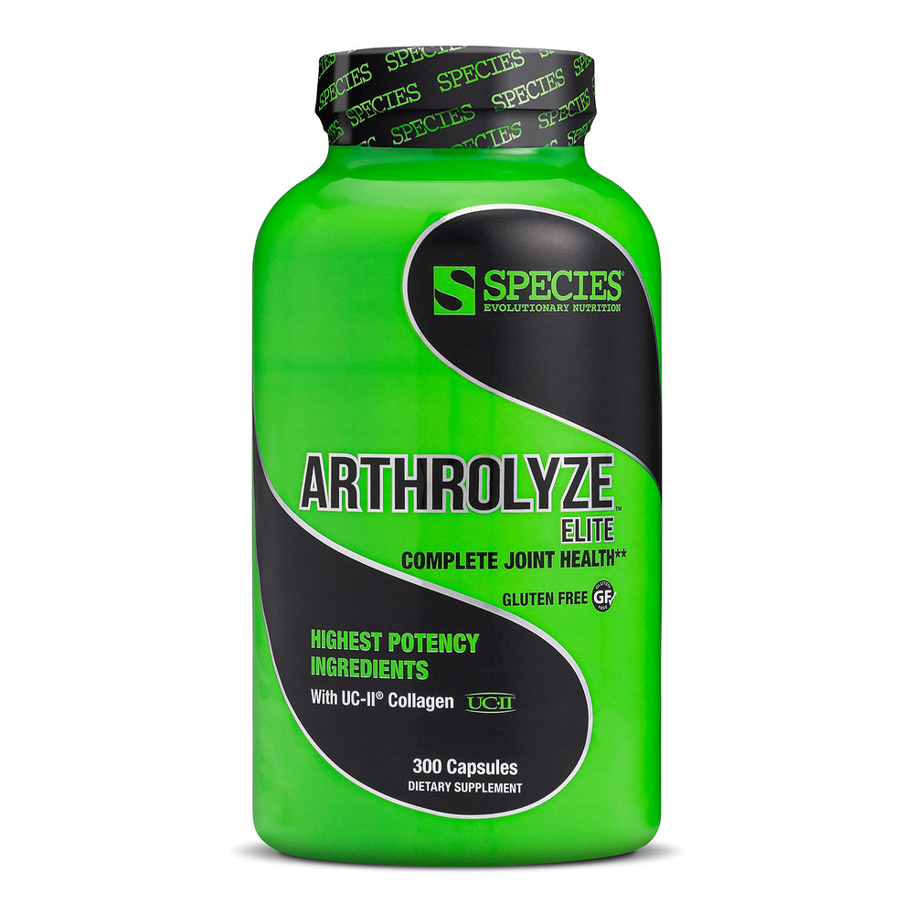 Bottle of Species Nutrition Arthrolyze Joint Repair Supplement with UC-II collagen