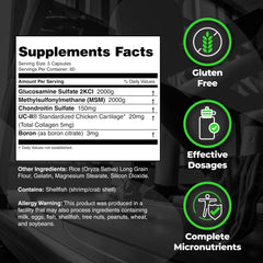 Glucosamine sulfate and MSM capsules for joint health