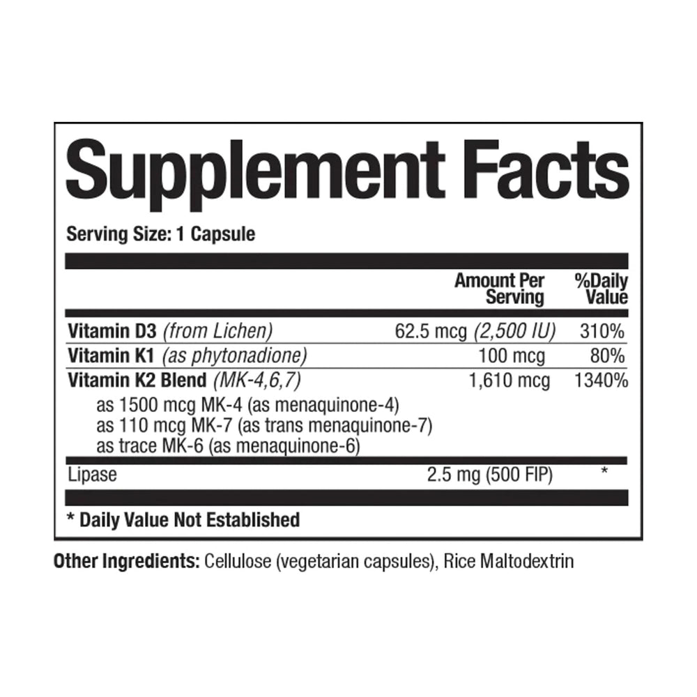 Side view of KD Ultra bottle showing label