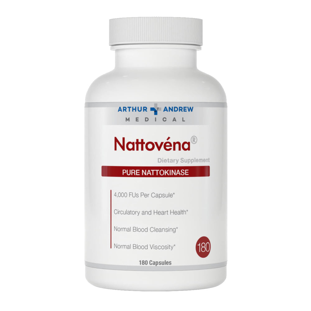 Front view of Nattovena 4000 FU capsules bottle