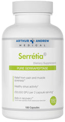 Bottle of Arthur Andrew Serretia Serrapeptase 180 capsules – front view