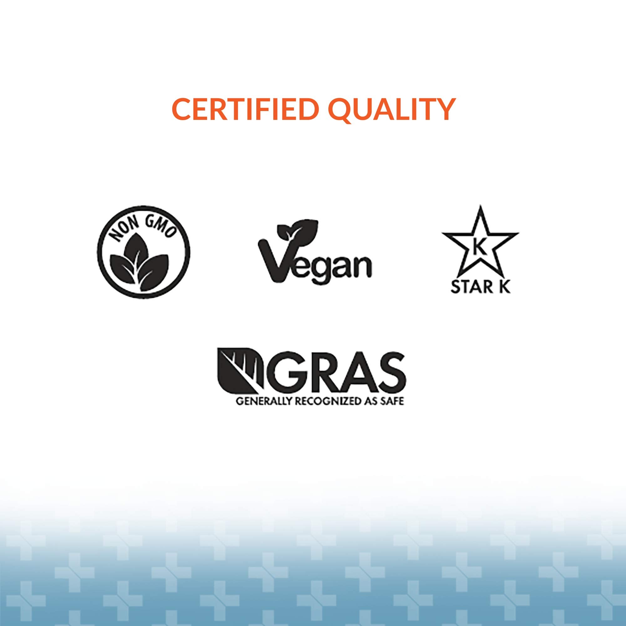 Nutritional facts label and certifications on Serretia Serrapeptase