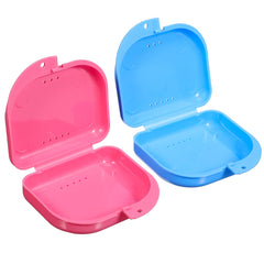 Assorted colors denture case in travel kit