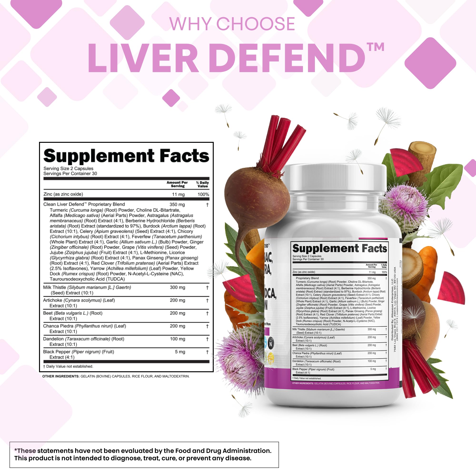 Artichoke leaf and dandelion root liver support ingredients