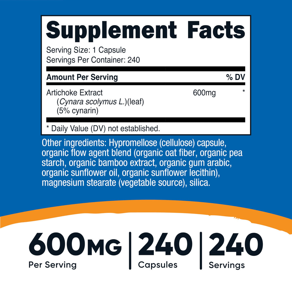 Artichoke extract capsule standardized to 5% Cynarin