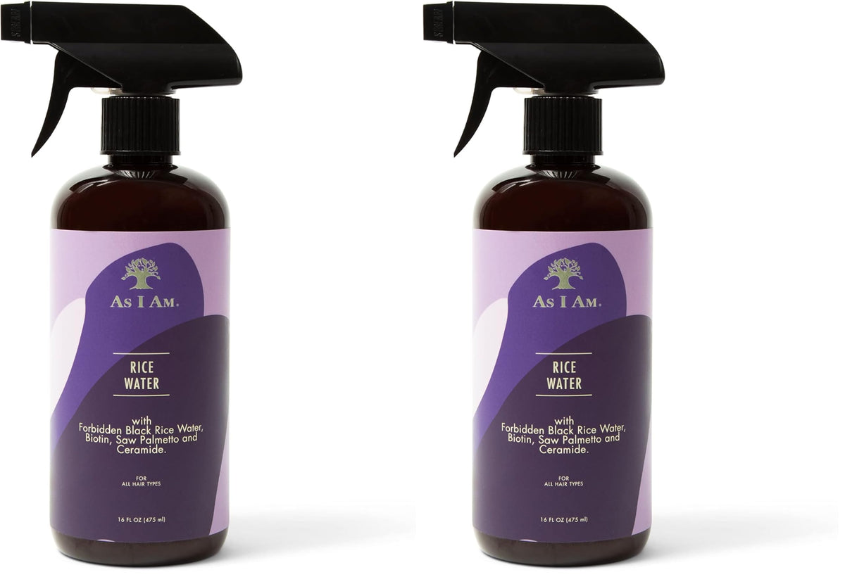 Front view of As I Am Rice Water 16oz 2-pack