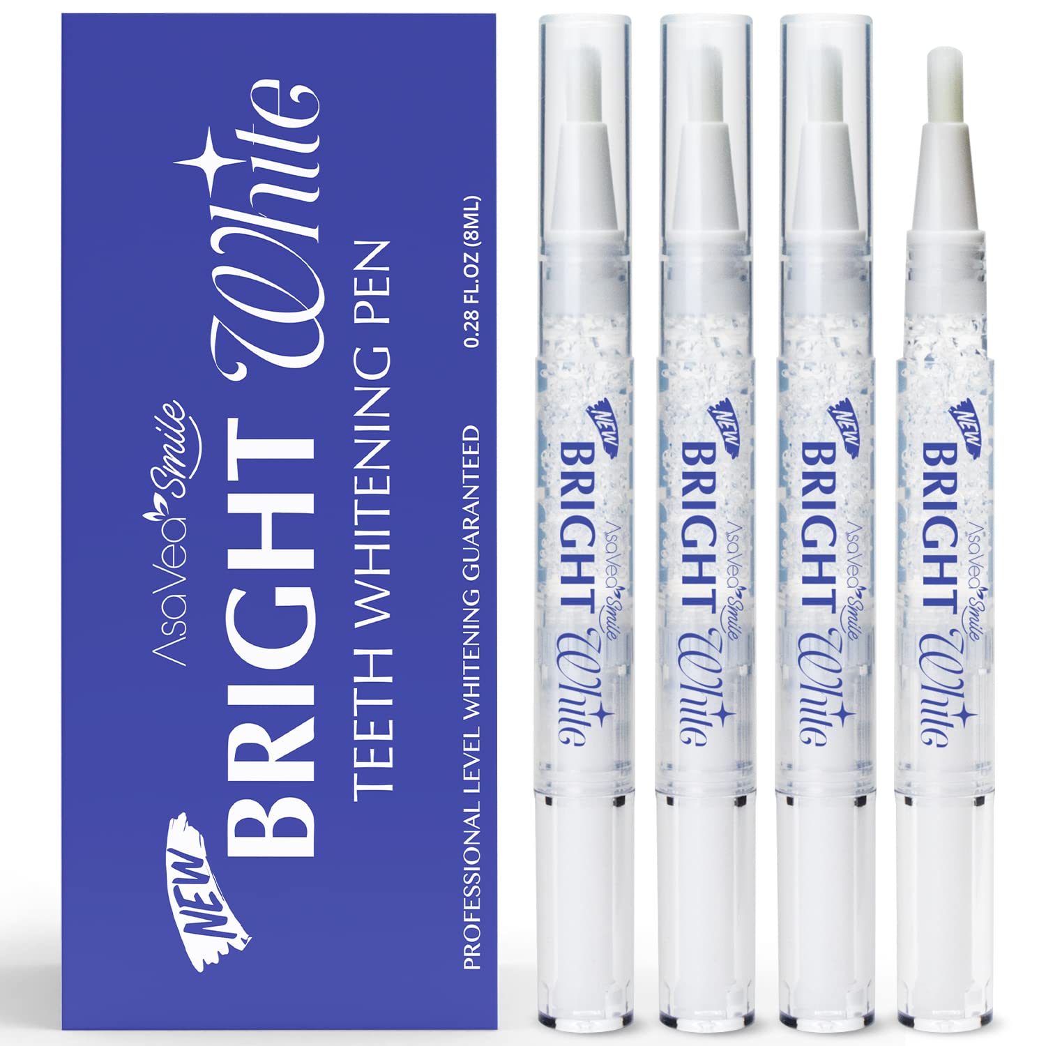 Main product image showing AsaVea Smile Teeth Whitening Pen 4-pack