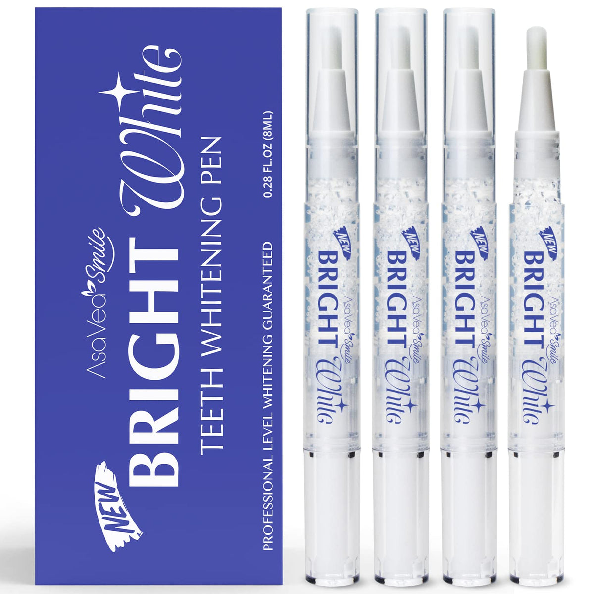 Main product image showing AsaVea Smile Teeth Whitening Pen 4-pack