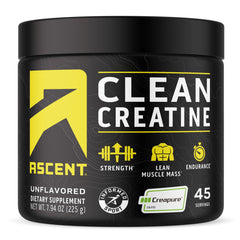 Ascent Clean Creatine Monohydrate Powder unflavored bottle