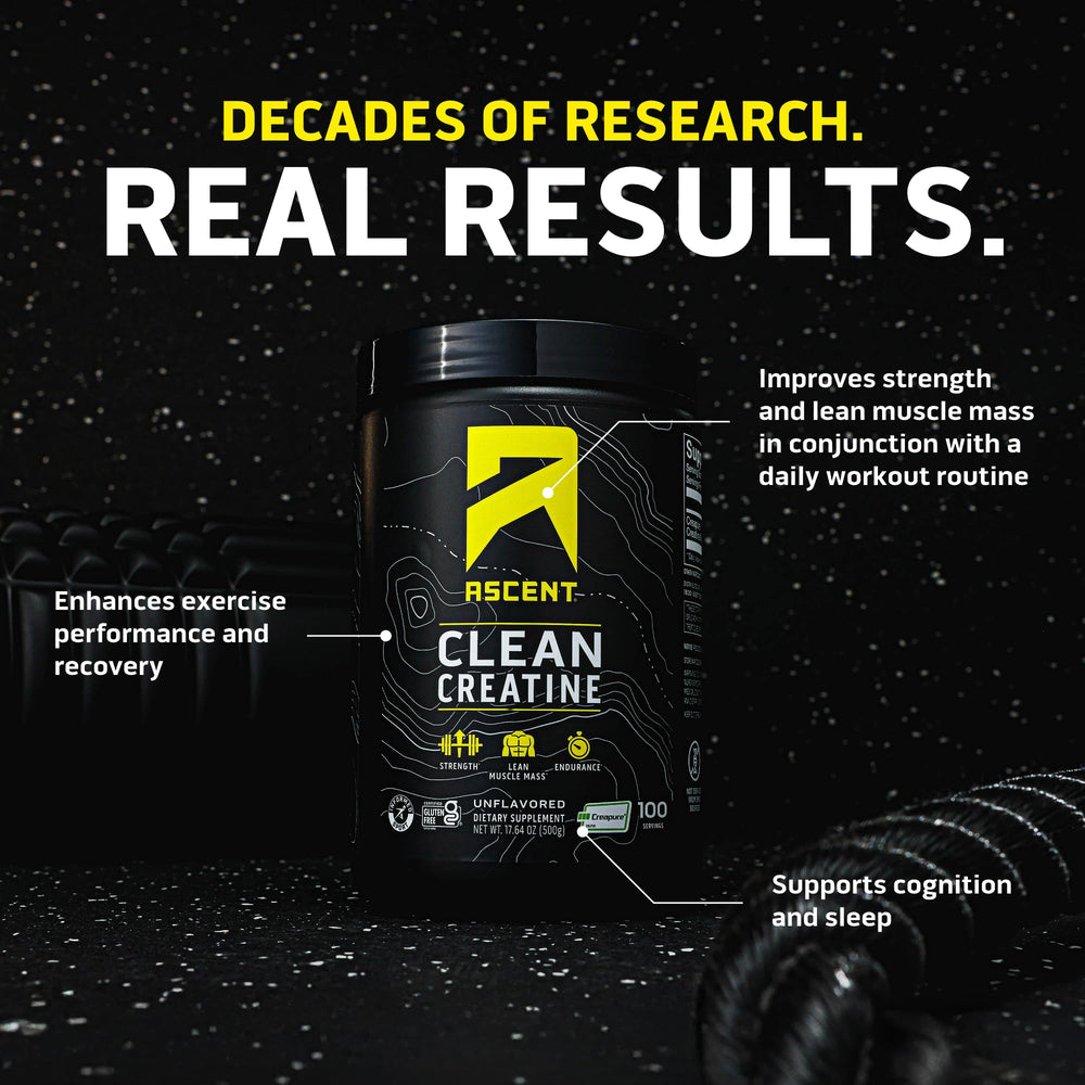 Unflavored Creapure creatine powder tub front