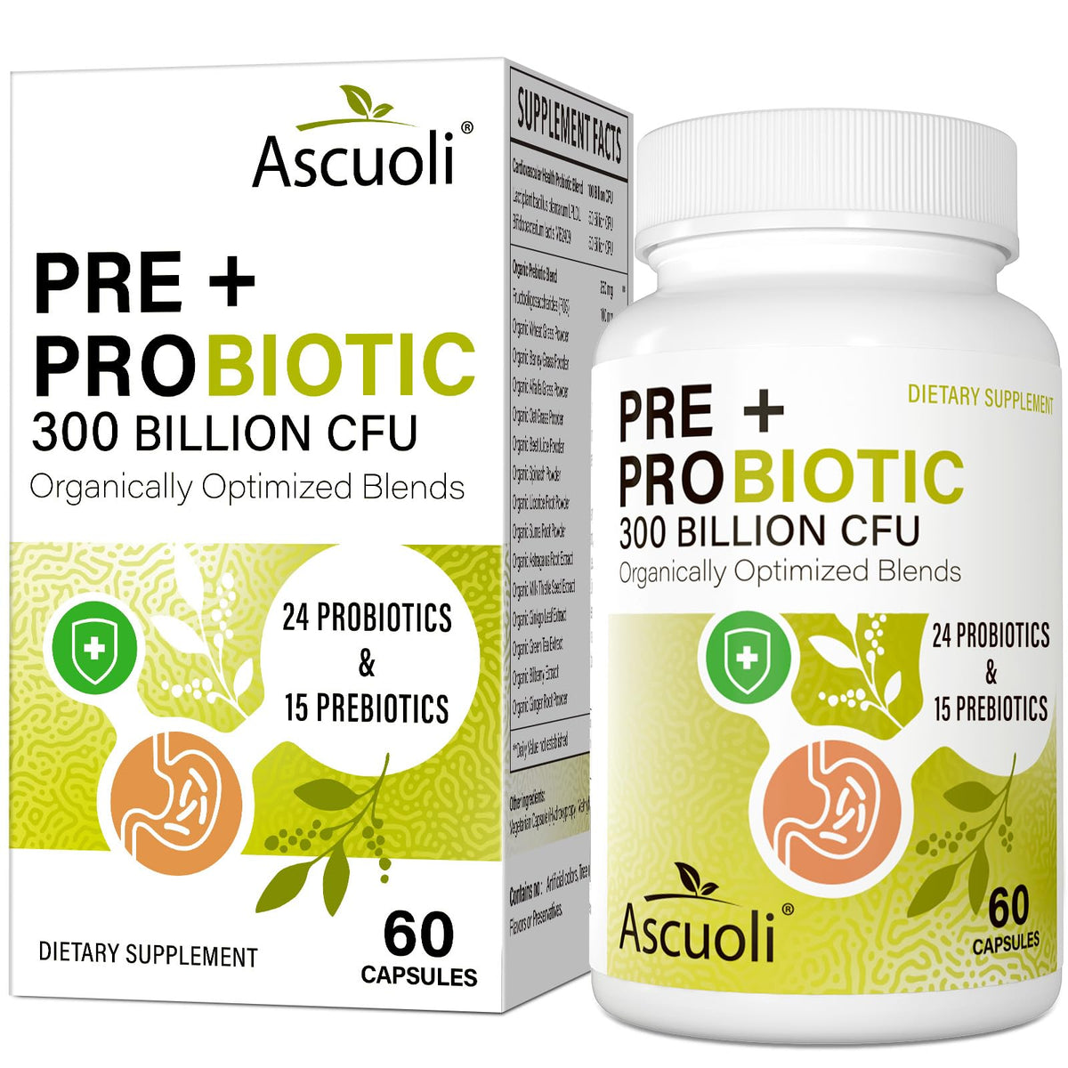 Ascuoli Probiotics for Women & Men – 60 Capsules bottle