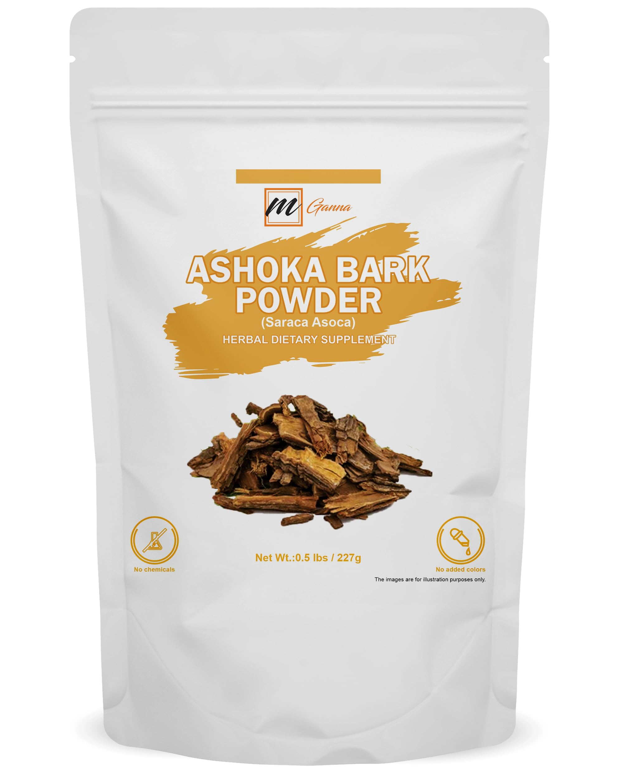 Ground Ashoka Bark Powder (Saraca asoca) in a scoop