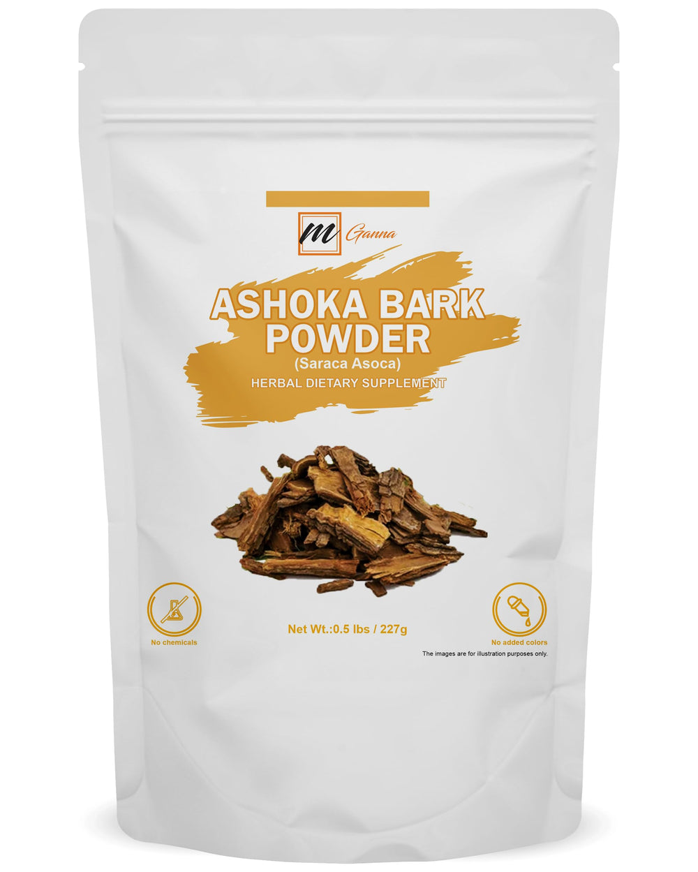 Ground Ashoka Bark Powder (Saraca asoca) in a scoop