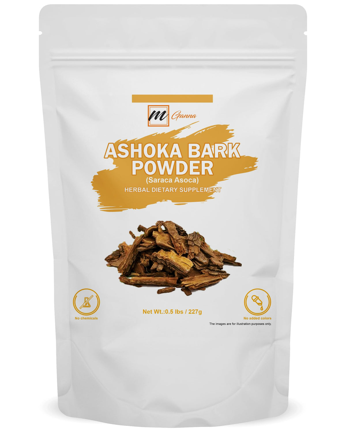 Ground Ashoka Bark Powder (Saraca asoca) in a scoop
