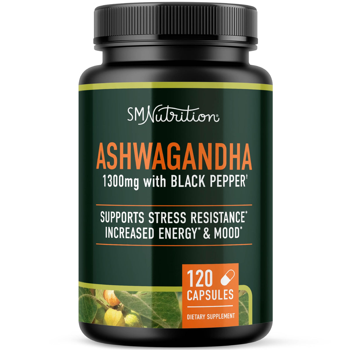 Ashwagandha 1300mg bottle for stress resilience