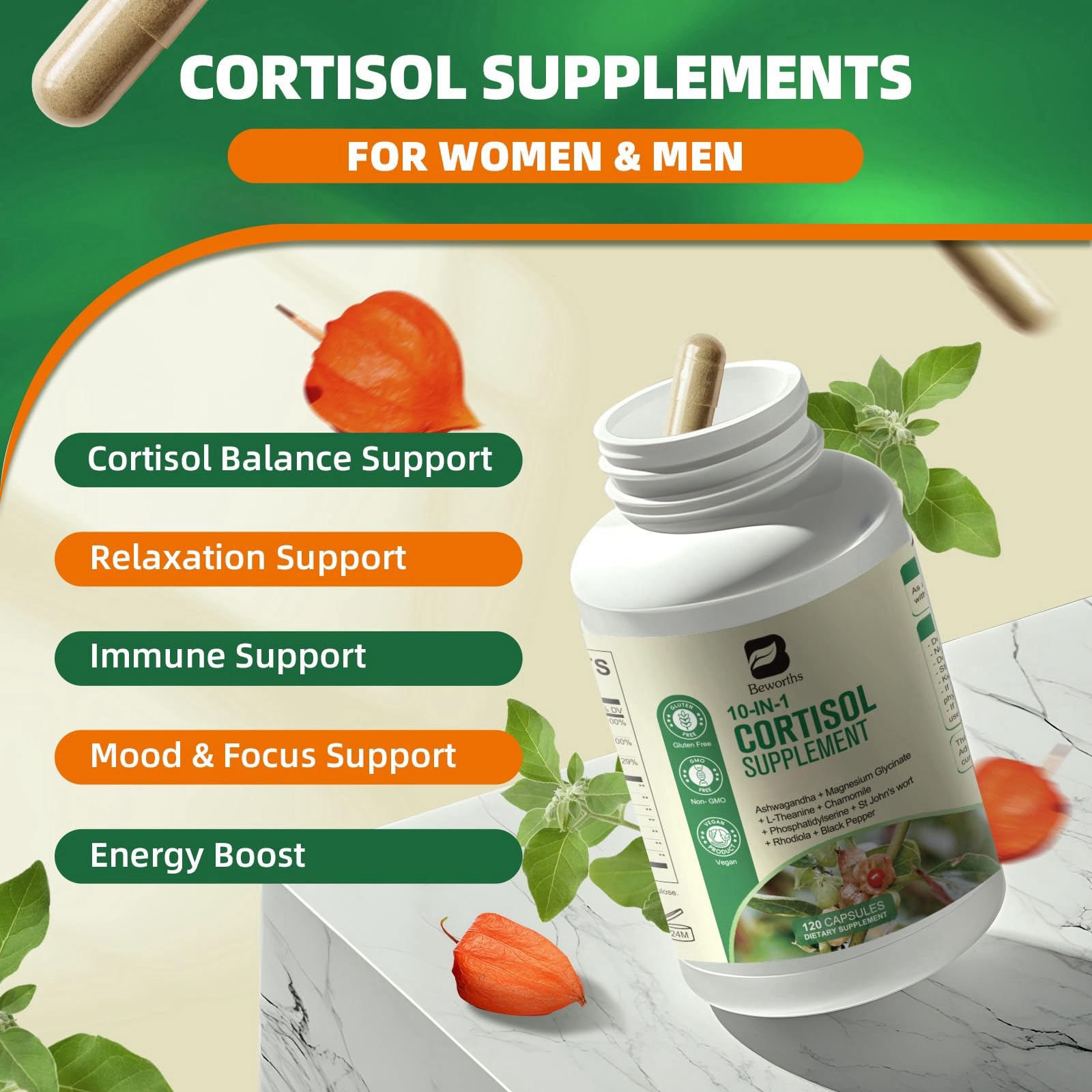 Ashwagandha 20:1 extract ingredient in Cortisol Manager