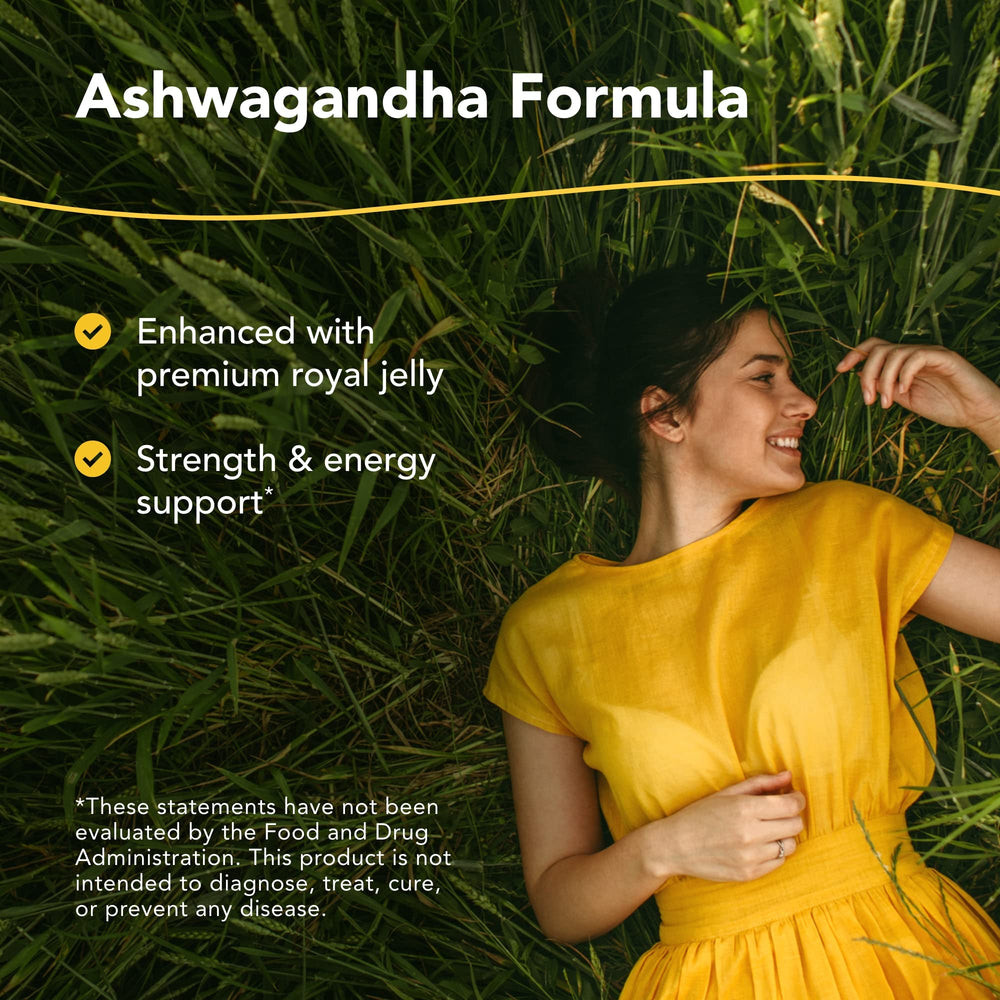 Close-up of Ashwagandha 60 Caps bottle label