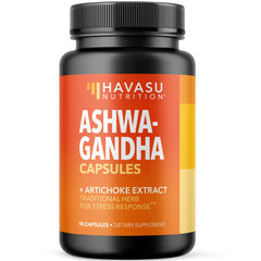 Bottle of Ashwagandha 1000mg with Artichoke Extract capsules - 90 vegan capsules