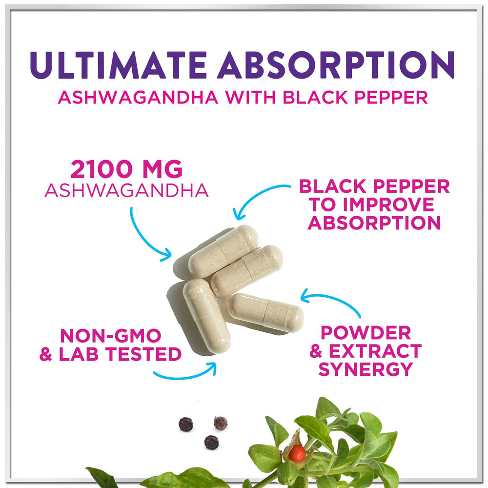 Ashwagandha with black pepper for enhanced absorption